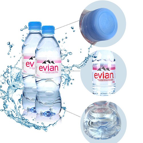 French original import beverage Evian natural weak alkaline mineral water wholesale full case hotel exclusive water
