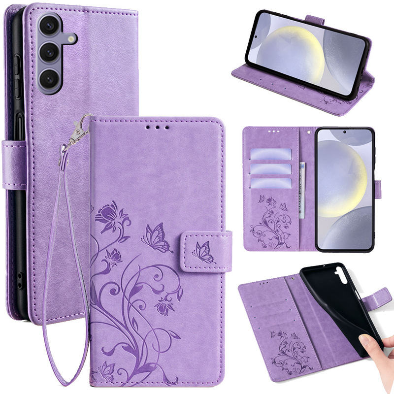 For Samsung S24 Plus Leather Case S23 Ultra Lanyard S22 Ultra Case