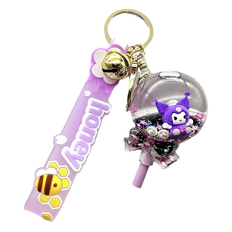 Creativo coolomi líquido Quicksand llavero femenino lindo Lollipop botella a la deriva muñeca mochila pequeño regalo colgante
