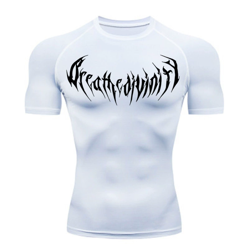 Новая мужская одежда для фитнеса, облегающая высокоэластичная компрессионная одежда с короткими рукавами, быстросохнущие эластичные спортивные топы для бега, нижние рубашки