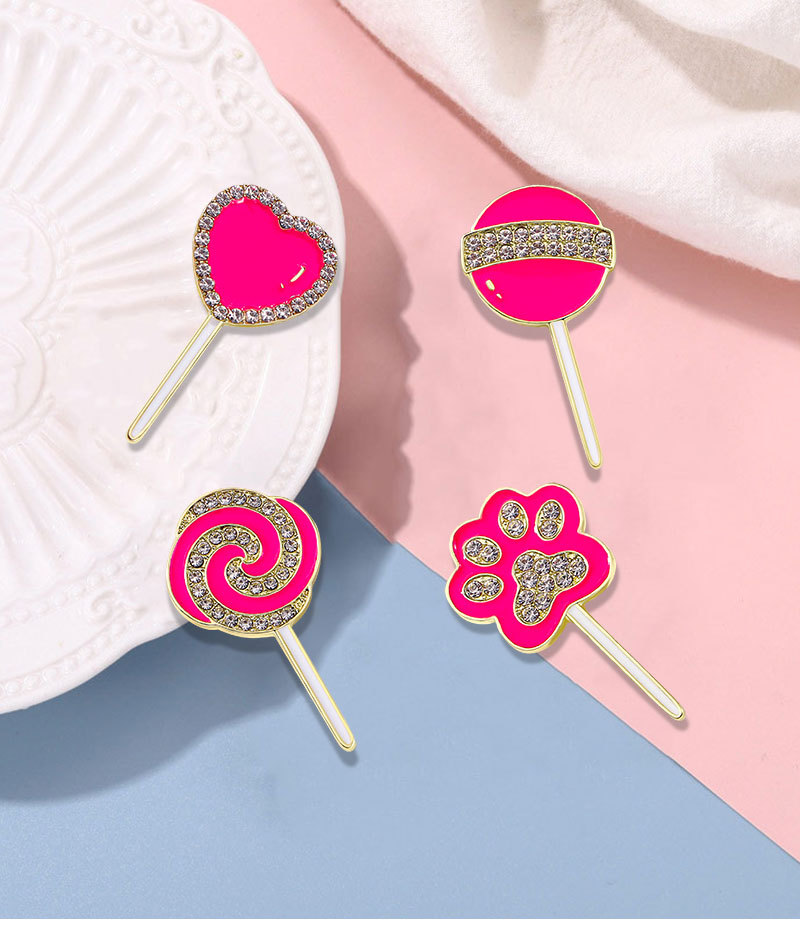 5g Weight Brooches Classification Cute Pin Lollipop Heart Shape Zinc Alloy Enamel Unisex Brooches
