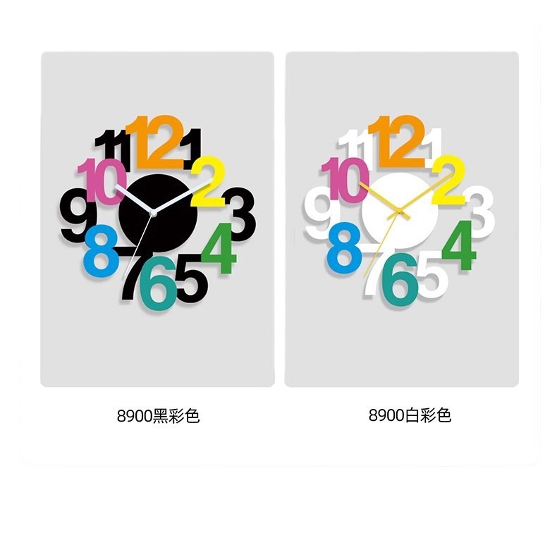 Creativo tridimensional Reloj de pared digital sala de estar reloj decorativo simple moda reloj Punch mudo nórdico etiqueta de la pared