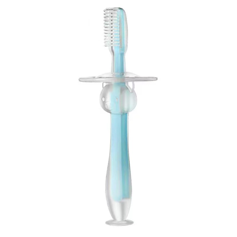 Entrenamiento de bebés cepillo de dientes de silicona estereoscópico cepillo de dientes de silicona cepillo de dientes de goma de silicona cepillo de cepillo de cepillo de seguridad deflector