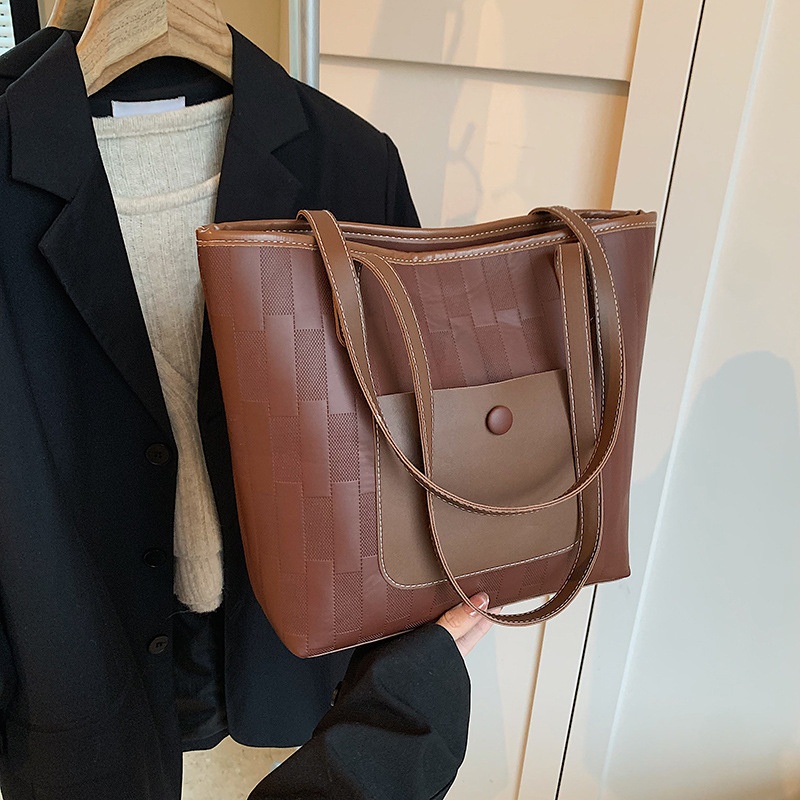 Bolsa de viaje, gran capacidad de textura, bolso de hombro, bolso de moda, bolso PU, bolso de mano de cuero suave, literatura y arte de moda, bolso de mano de invierno.