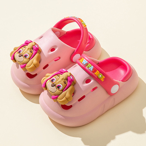 Paw Patrol Children's Slippers Hole Anti-Slip Boys and Girls Indoor Soft Sole Breathable Deodorant Cute Cartoon Baotou Sandals