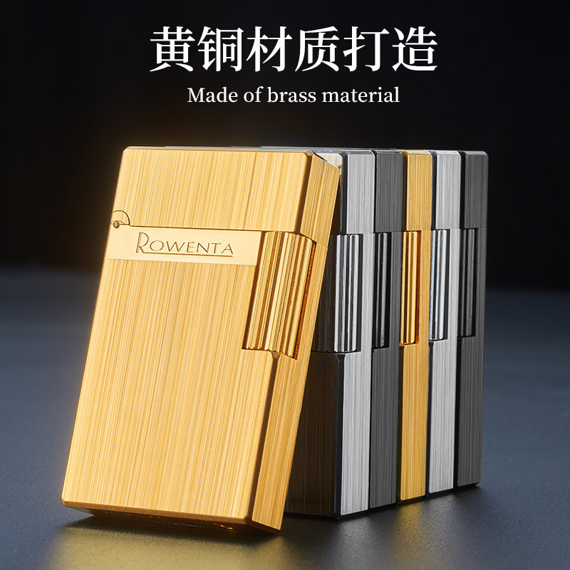 幸運達灯油ライターR10純銅製サイドスライドクリアサウンドライトプレートメンズライター人気商品|undefined