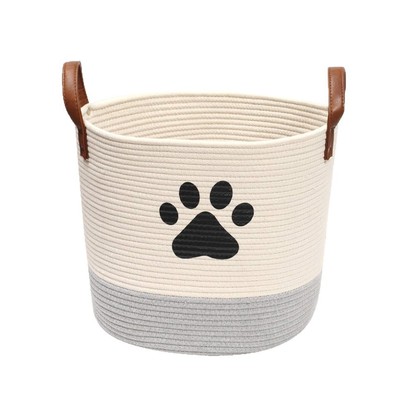 家用宠物棉绳收纳篮家用收纳筐狗狗玩具筐收纳编织篮脏衣篓