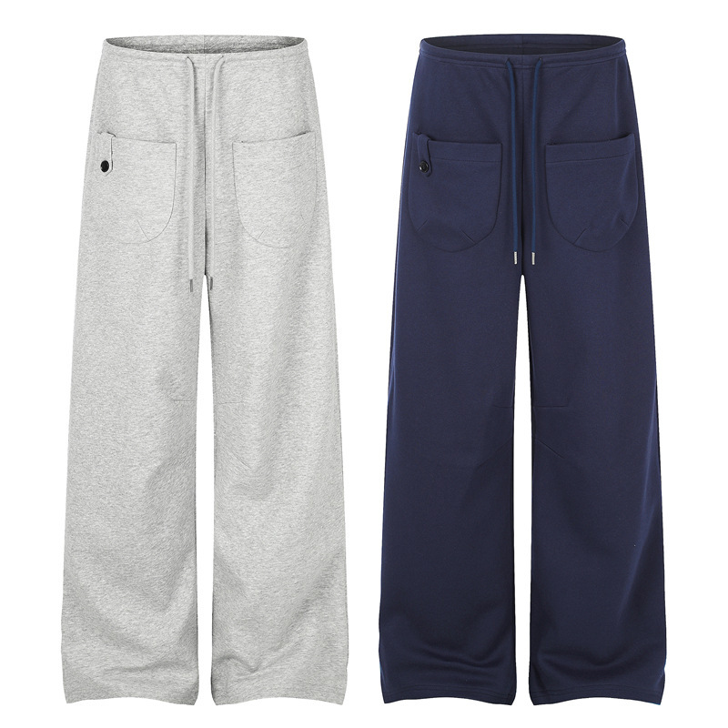 DC+C1079 retro simple casual sports flared sweatpants for men and women American style straight loose drape long pants DC+C1079 retro simple casual sports flared sweatpants for men and women American style straight loose drape long pants