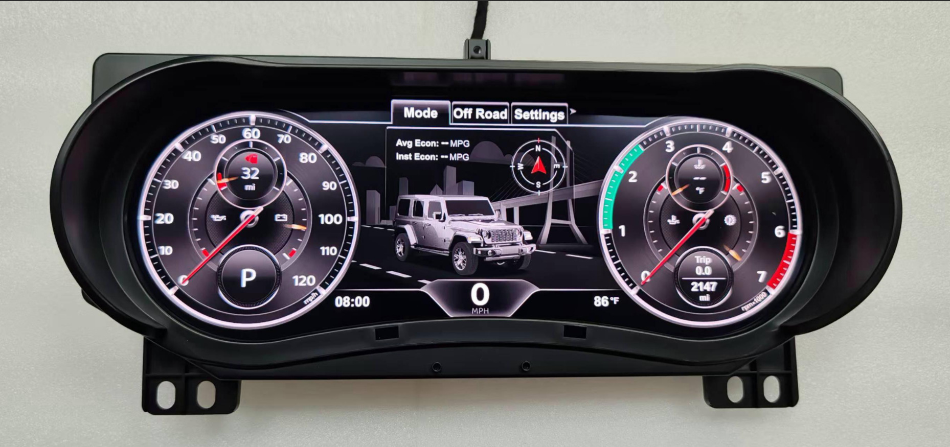 Suitable for Jeep Wrangler Jl2018-2023 Full Lcd Dashboard, Non-Destructive Direct Plug-In Multi-Function Lcd Instrument