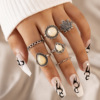 Retro starry sky, set with butterfly, ring, European style, suitable for import, with gem