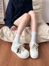 6CM增高厚底小白鞋女2025年秋新款百搭休闲运动小个子真皮板鞋