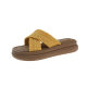Women's Cross Strap Slippers 2025 Summer New Korean Style Outer Wear Thick Bottom Small Men with Skirt Beach Slippers