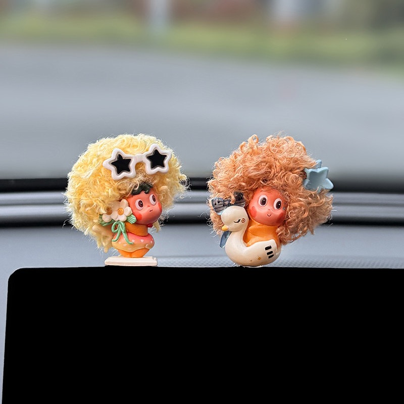 2026 New Model Star-Shaped Car Dashboard Decoration Screen Display Car Interior Decoration Cute Doll for Girls