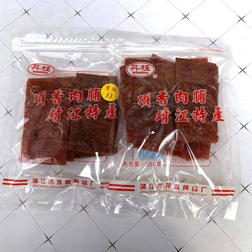 Jingjiang Specialty Osmanthus Honey Pork Jerky 250g Sliced, Produced by Jingjiang Dingxiang Food Factory, Natural Slice Meat Snack
