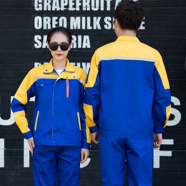 Work clothes polyester cotton fifth generation brilliant orchid yellow (top and pants)