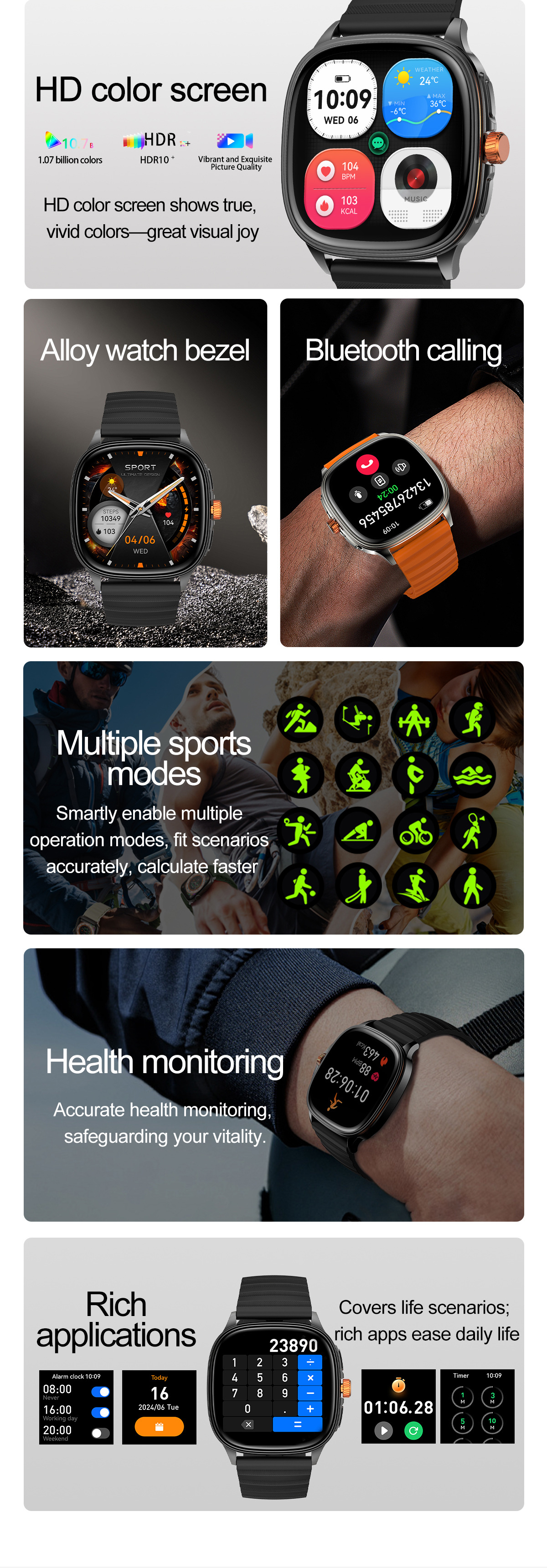 Smartwatch Mit Bluetooth Telefonie Sprachassistent Fitness Tracker_voghion.com