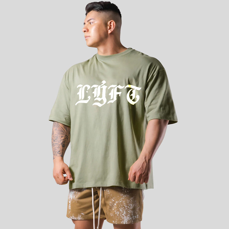 European and American cross-border muscle fitness Brothers Sports men's short-sleeved T-shirt fashion casual cotton loose short-sleeved shirt fashion