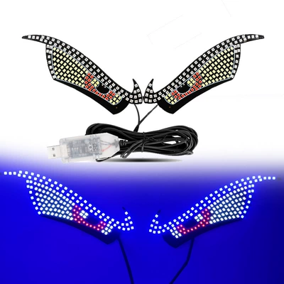 New Devil Eye Car Led Decorative Light Modified Kazilan Big Eye Light Personalized Decoration 11 Modes USB (Other lights) - xl10-a-set