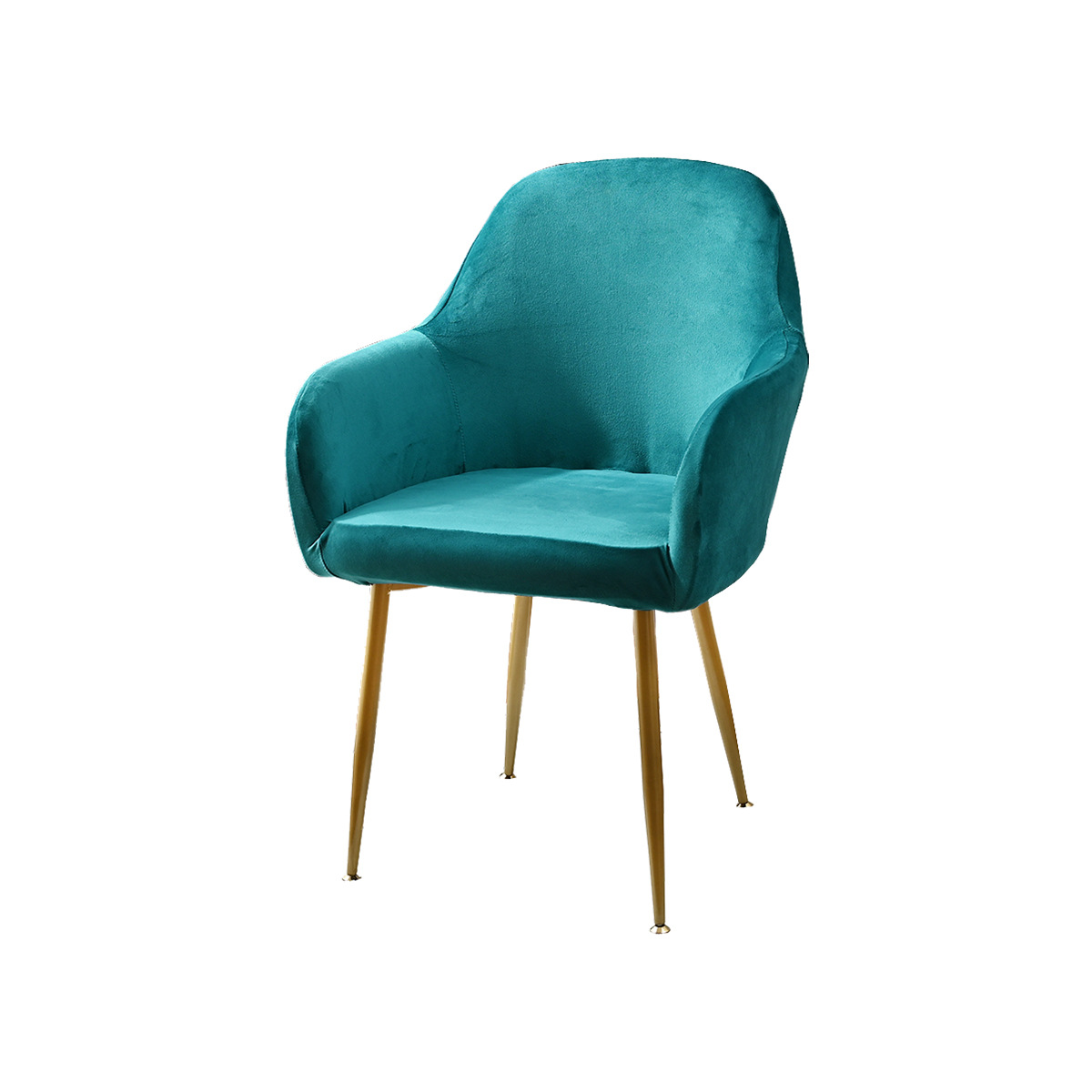 Nuevo conjunto de silla curva de terciopelo de zorro plateado transfronterizo, reposabrazos altos, funda de silla de terciopelo elástico grueso, funda de silla de hotel