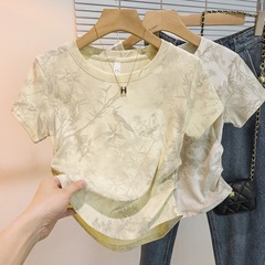 2025 新しい多用途夏大きいサイズの女性の新しい半袖 T シャツスリムフィットラウンドネックトップ