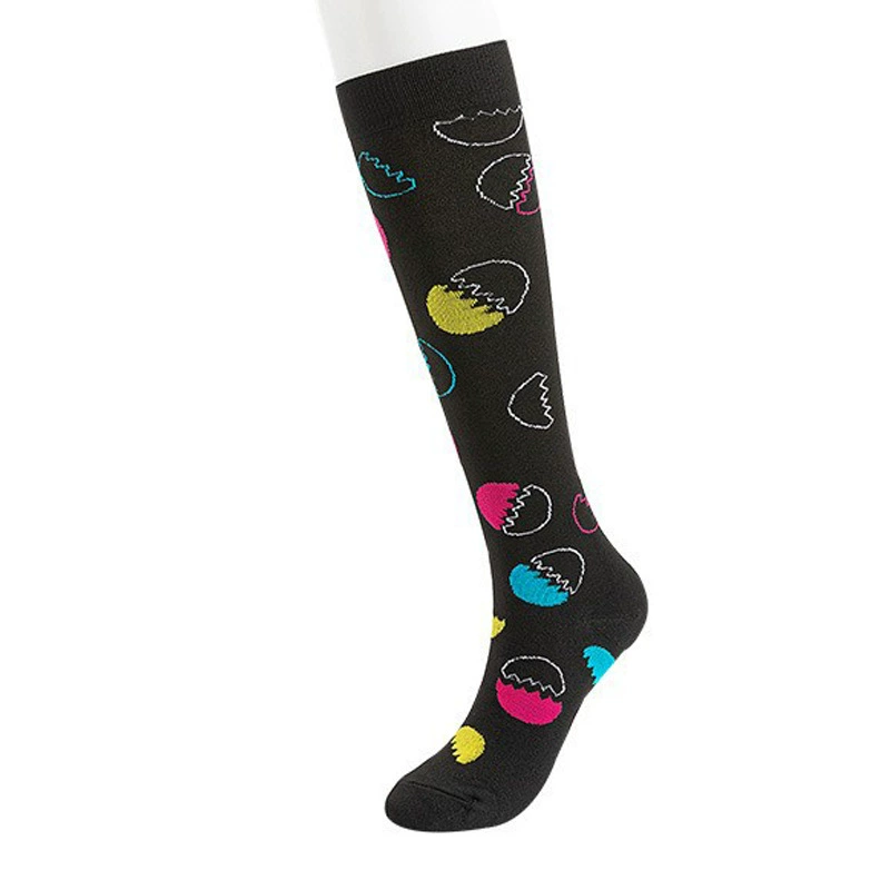 Compression Running Socks, Unisex Jacquard Knee-High Socks, Multiple Patterns, S/M & L/XL