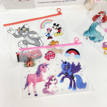 卡通动漫彩虹独角兽文具收纳袋学生饰品头绳发夹包装袋自封口