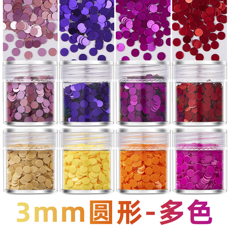 Cross-Border Nail Art Glitter and Sequins Wholesale 3mm Round Crystal Mud Resin Filler Clay Mixed Decorations