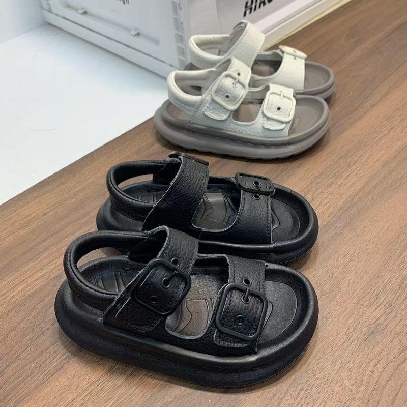 Sandalias para niños 2025 nuevos zapatos de playa con punta abierta para niños de verano moda retro hebilla de cinturón zapatos casuales para niñas marea image 1