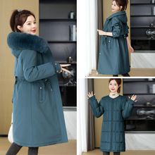 2024外贸新款活里活面长款派克服女加厚简约可拆卸内胆修身棉服潮