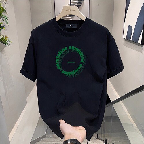 Men's Summer Short Sleeve T-Shirt Printed Slim Fit Half-Sleeve Casual Round Neck Streetwear Brand Casual T-Shirt