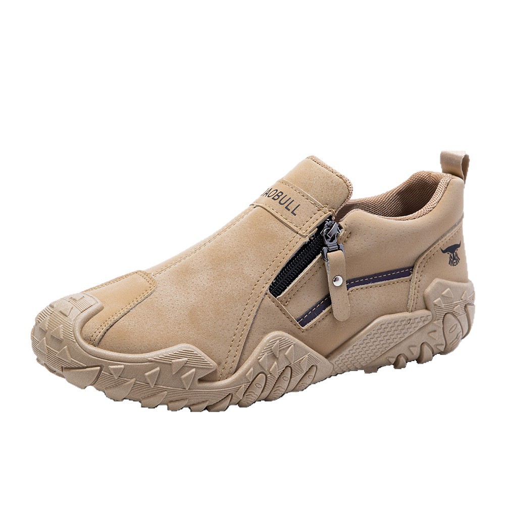 Zapatos de hombre nuevos zapatos casuales con cremallera lateral de moda zapatos de trabajo de suela gruesa al aire libre cuatro estaciones zapatos deportivos perezosos