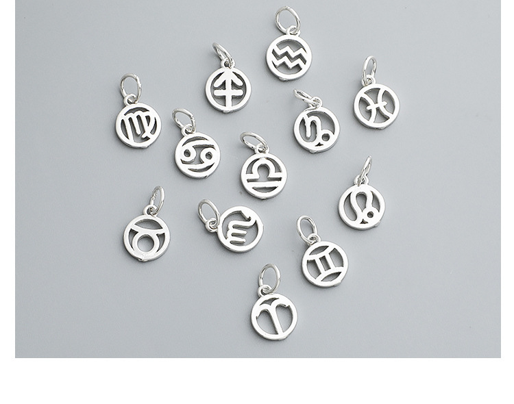 Constellation Pattern All Seasons Season 1 Piece 8.2mm Diameter Diameter 9.2mm 925 Sterling Silver Constellation Pendant DIY Silver Accessories