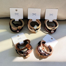 5件套发饰女生高马尾水钻头绳清新小花朵皮筋儿童发圈高弹力耐用