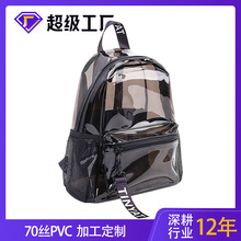 厂家定制透明双肩包时尚女生果冻背包大容量夏日沙滩包防泼水书包