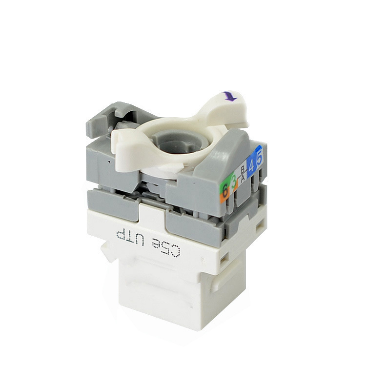 旋转式免打线六类180度CAT6网络直通模块RJ45非屏蔽网络模块