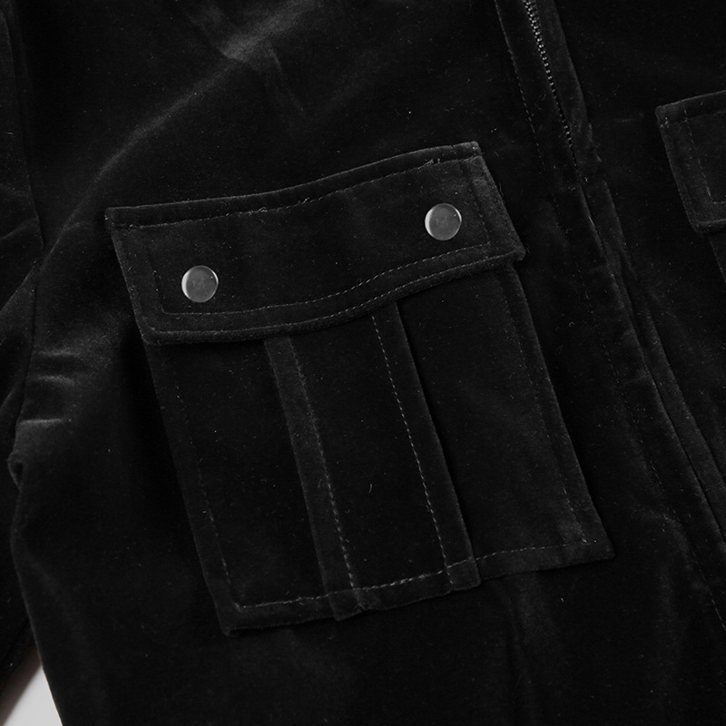 Women Fur Stitching Hooded Zip Cardigan Pocket Design Jacket Autumn Winter Solid Color Sexy Velvet Coat