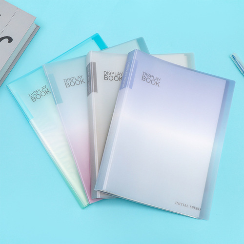 A4 transparent document binder gradient color expandable insert folder, document holder, test paper storage bag, file organizer, music score folder