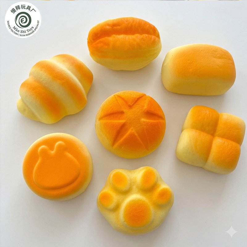 Factory direct PU slow-rebound realistic food toy bread set stress-relief toy cat paw croissant soft and durable Factory direct PU slow-rebound realistic food toy bread set stress-relief toy cat paw croissant soft and durable