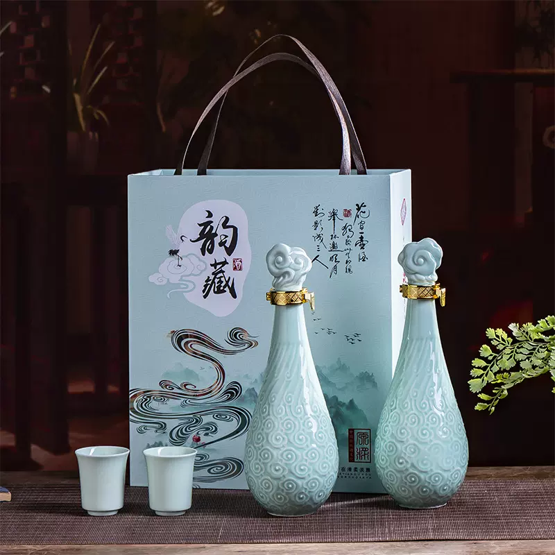 陶瓷酒瓶空瓶1斤创意白酒瓶空瓶子家用密封存酒具酒壶礼盒装