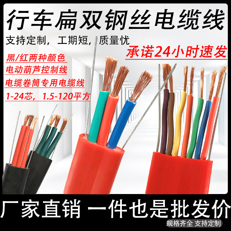 Flat Double Steel Wire Cable Crane Gantry Hoist Electric Hoist Reel Power Cable Yffb/Yvfb Flat Double Steel Wire Cable Crane Gantry Hoist Electric Hoist Reel Power Cable Yffb/Yvfb