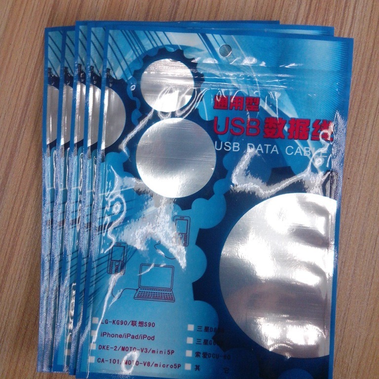 深圳工厂供应各种USB线材包装袋  HDMI线材包装袋  VGA线材包装袋