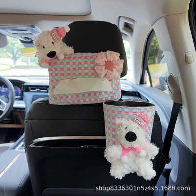 Car tissue box/set — car tissue box, hanging tissue - pink-hat-west-highland-pink-and-blue-bubble-pattern-tissue-box-west-highland-pink-and-blue-bubble-pattern-trash-bin-seat-version
