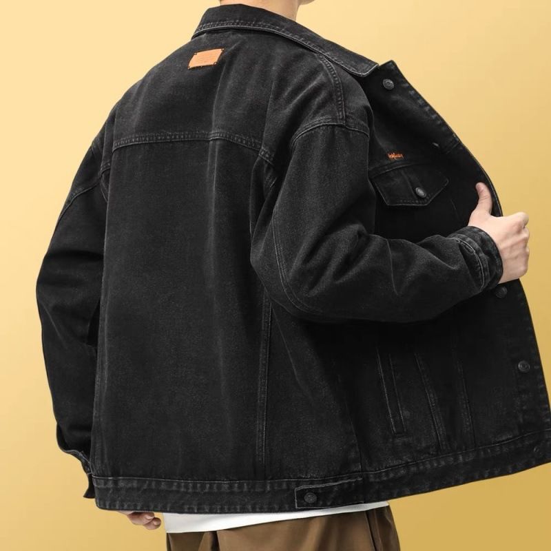 하이 엔드 데님 재킷 남자의 봄과 가을 남자의 느슨한 재킷 남자의 패셔너블 옷깃 캐주얼 뉴 스타일 핸즈몰 작업복 탑