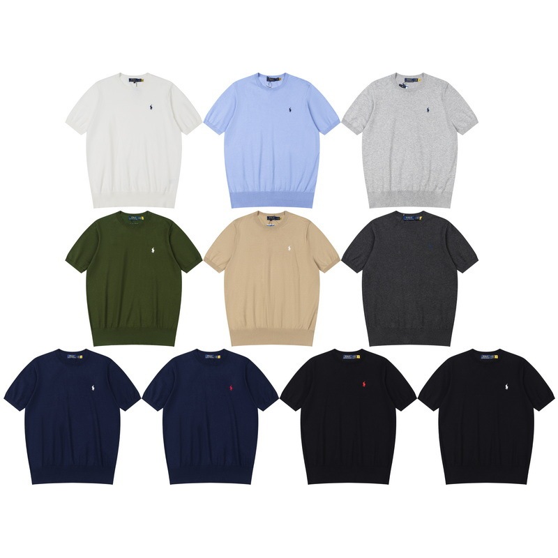 Scan the QR code~Ralph RL round-neck short-sleeve classic T-shirt knit sweater, a stylish and versatile loose-fit men's fashion item Scan the QR code~Ralph RL round-neck short-sleeve classic T-shirt knit sweater, a stylish and versatile loose-fit men's fashion item