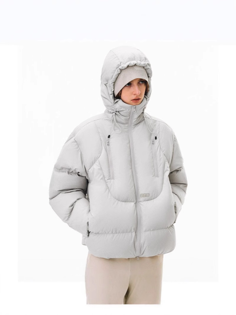 Nuevas tendencias de moda de ropa de algodón con capucha corta en el invierno de 2026 ropa de pareja con diseño relajado y abrigo cálido