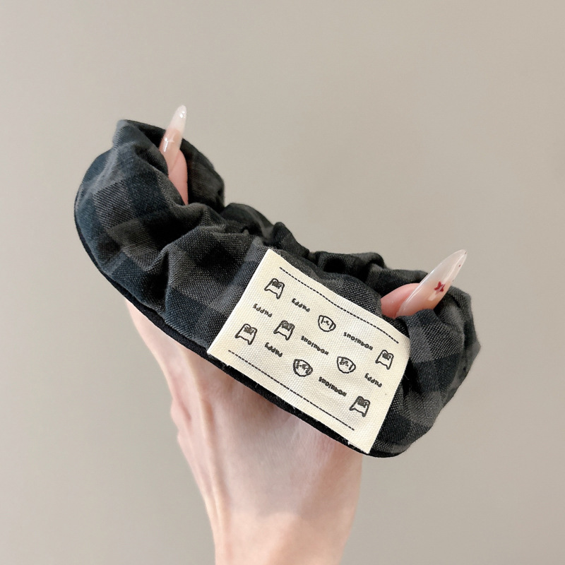 Colegio gris de viento cuadriculado anillo de cabello intestino grueso estudiantes de cabello simple cuerda de cabello universal cuerda de cabello de niña