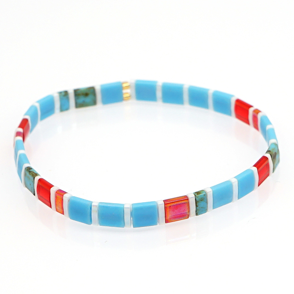 Retro Square Tila Beads Glass Wholesale Bracelets display picture 75