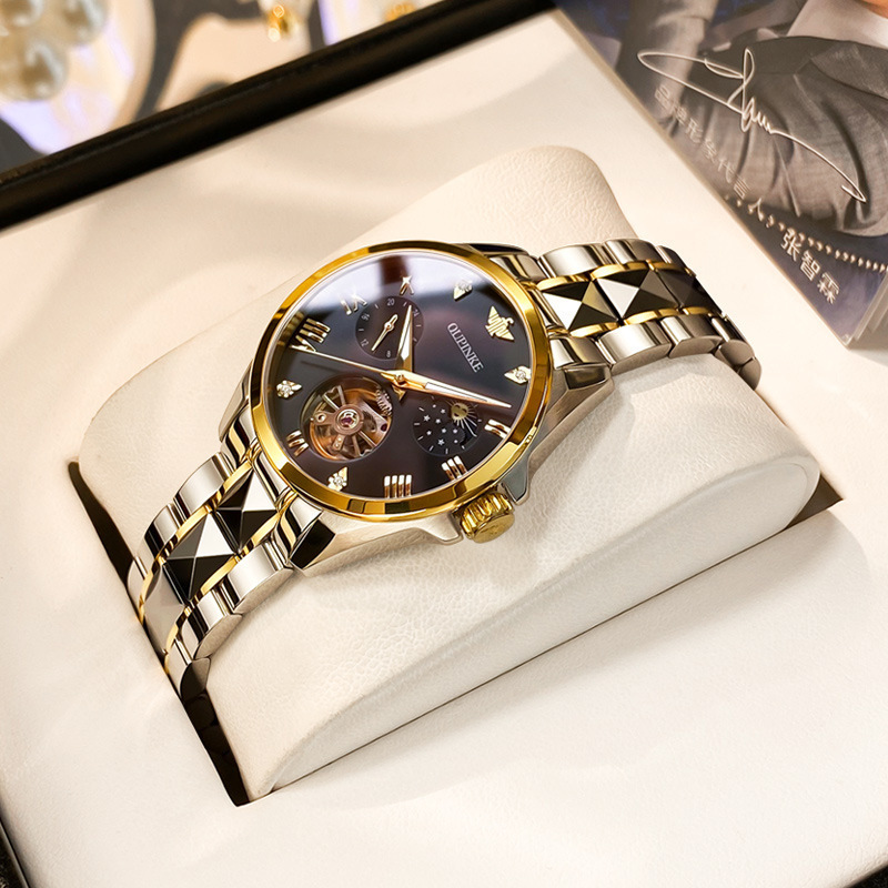 Swiss Genuine Brand-Name Watches for Women, Fully Automatic Mechanical Watches for Women, Ultra-Thin Business Waterproof Ultra-Thin Women's Watches Top Ten