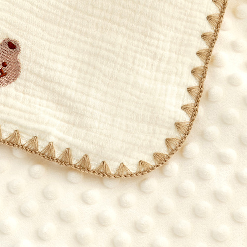 Beanbean Blanket Baby Gauze Cover Ins Embroidered Newborn Baby Soothing Blanket Children Cover Baby Swaddle