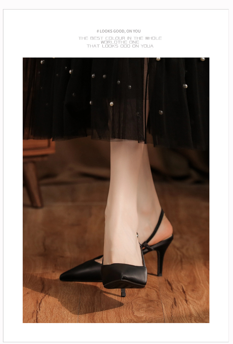 7755D Front Wrap Back Open Sandals Thin Heel High Heels Commuting Versatile Style High-end Professional Women's Shoes_voghion.com